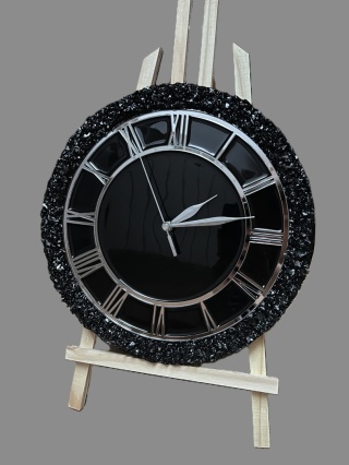 Zegar czarny kryształ
