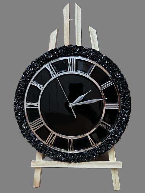Zegar czarny kryształ